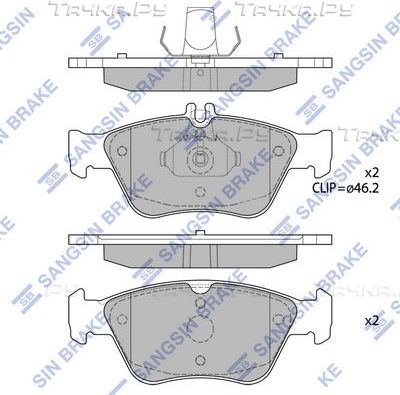 Тормозные колодки Sangsin Hi-Q. Артикул SP1755