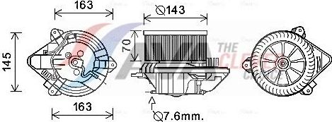 Вентилятор, мотор печки (отопителя) салона AVA (полимерный материал) для Citroen ZX 1991-1998. Артикул CN8510