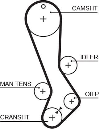 Ремень ГРМ Gates (HNBR (Hydrierter Acryl-Nitril-Butadien-Kautschuk)). Артикул 5282XS