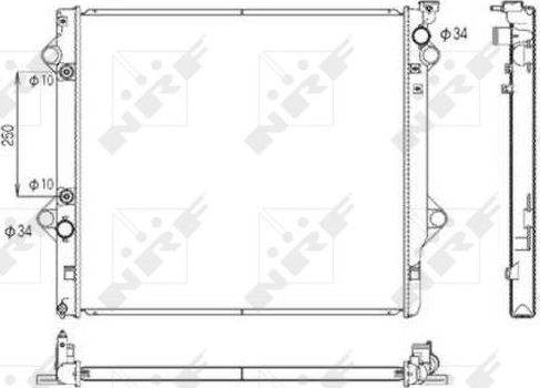 Радиатор охлаждения двигателя NRF (алюминий). Артикул 53568
