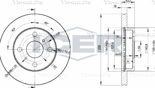 Тормозной диск Icer передний для Toyota Yaris II 2005-2010. Артикул 78BD2020-2