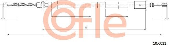 Трос ручника (тросик ручного тормоза) Cofle. Артикул 92.10.6031