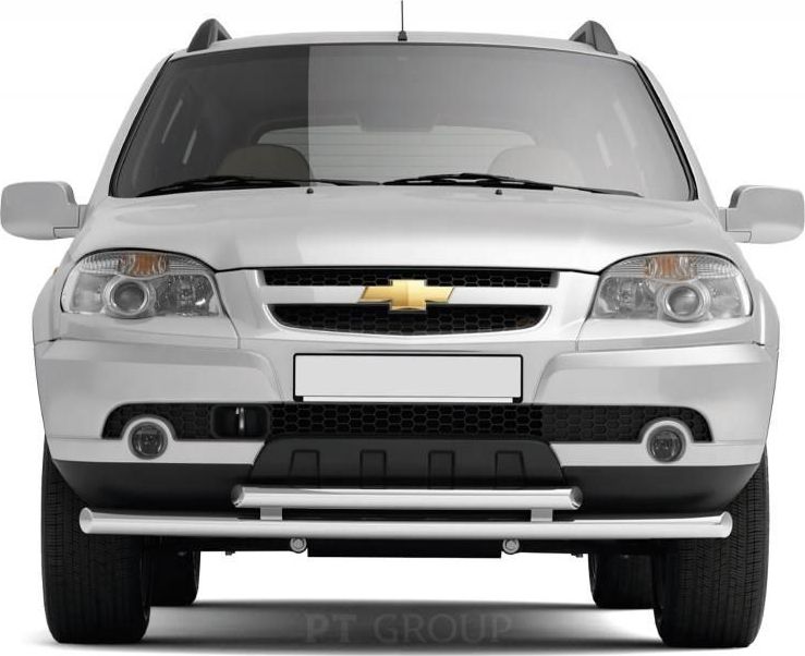 Защита PT Group переднего бампера двойная d63/51 для Chevrolet Niva I рестайлинг 2009-2020. Артикул LNT-21-220201.00