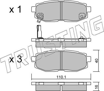 Тормозные колодки Trusting задние для Subaru Forester V 2018-2026. Артикул 892.0