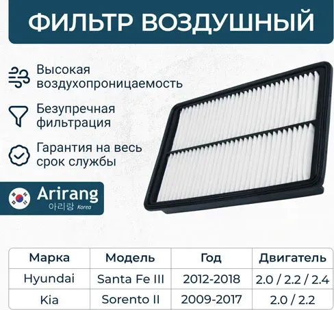 Фильтр воздушный (Arirang). Артикул ARG321385