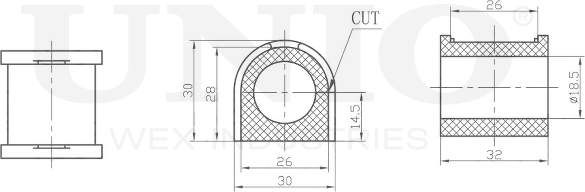Втулка стабилизатора (Unio). Артикул RMP-10020