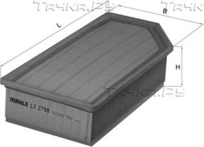 Воздушный фильтр Mahle для Citroen C6 2005-2011. Артикул LX 2788