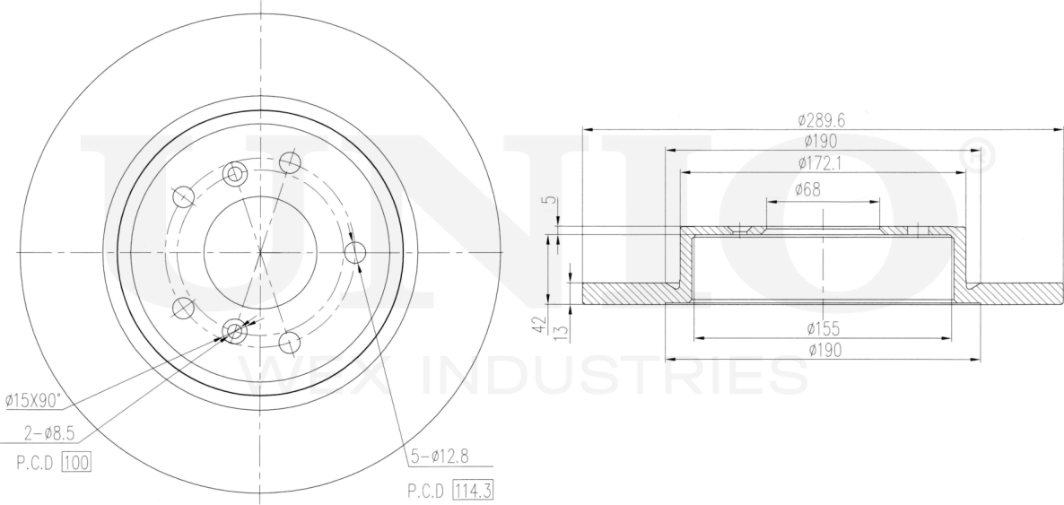Диск тормозной (Unio). Артикул BRD-20474