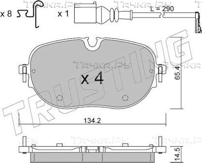 Тормозные колодки Trusting для Volkswagen ID.3 I 2019-2026. Артикул 1318.0