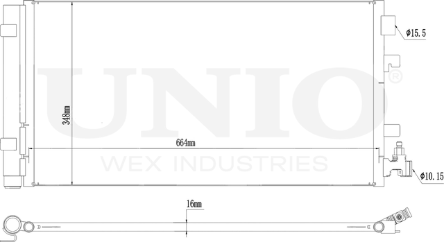 Радиатор кондиционера (Unio). Артикул RAD-30045