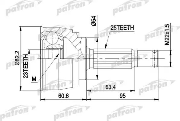 Шрус наружный (граната) Patron для Mitsubishi Galant VI 1987-1992. Артикул PCV1147