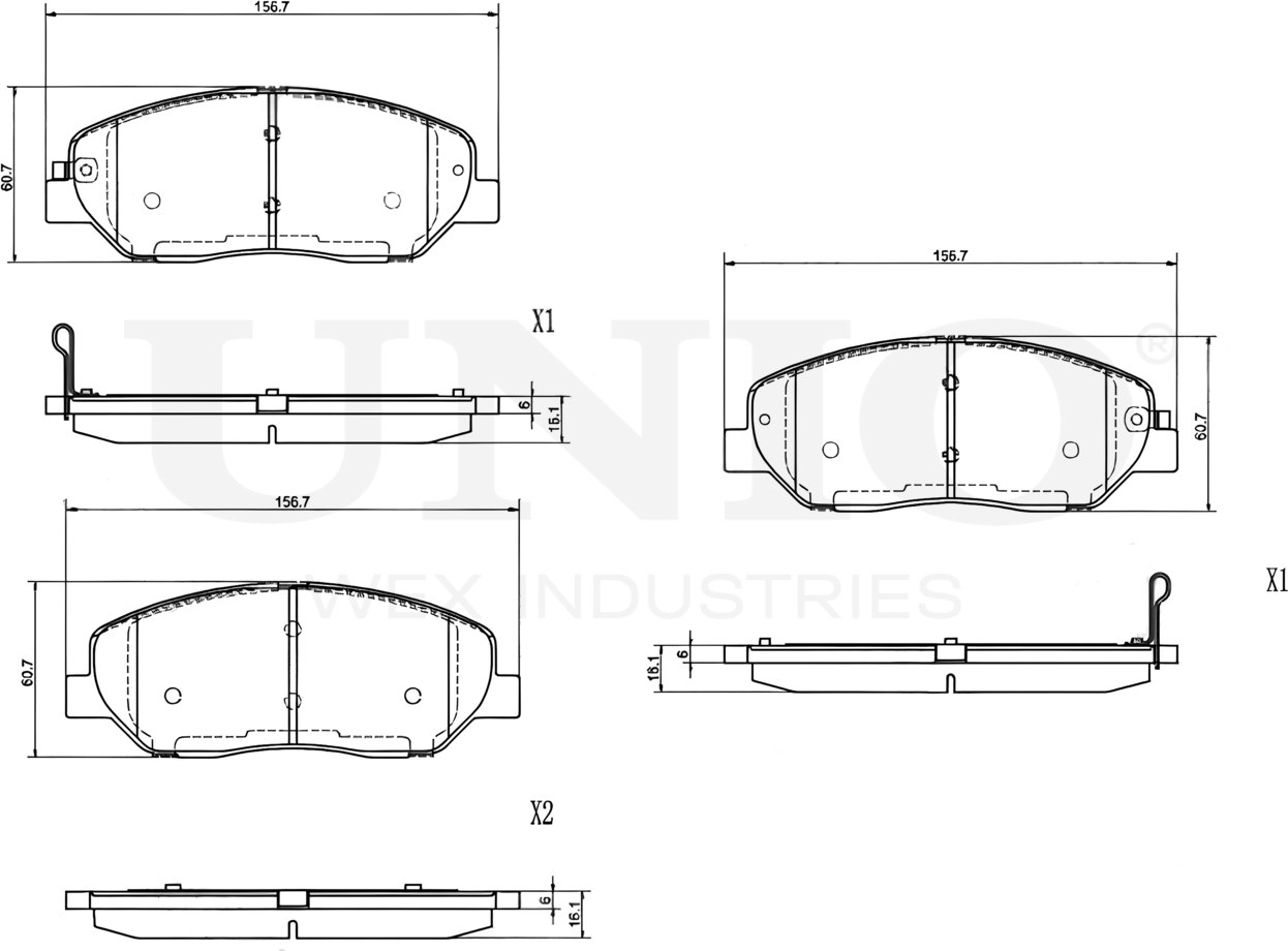 Колодки тормозные дисковые, комплект (Unio). Артикул BRP-20244