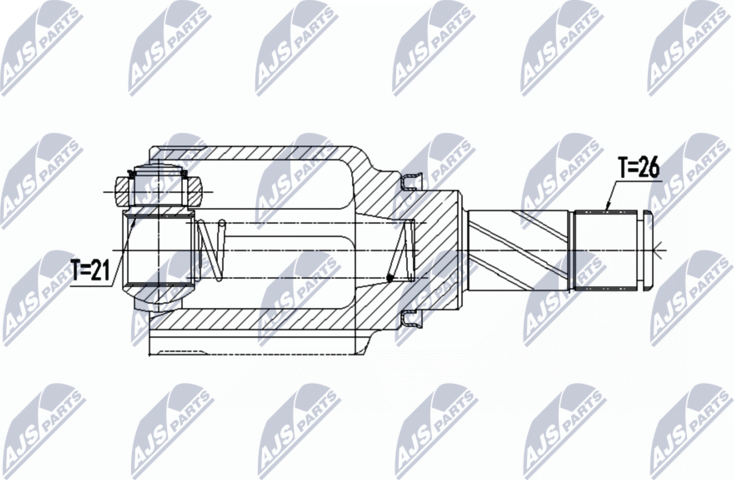 Шрус внутренний (граната) NTY. Артикул NPW-RE-064