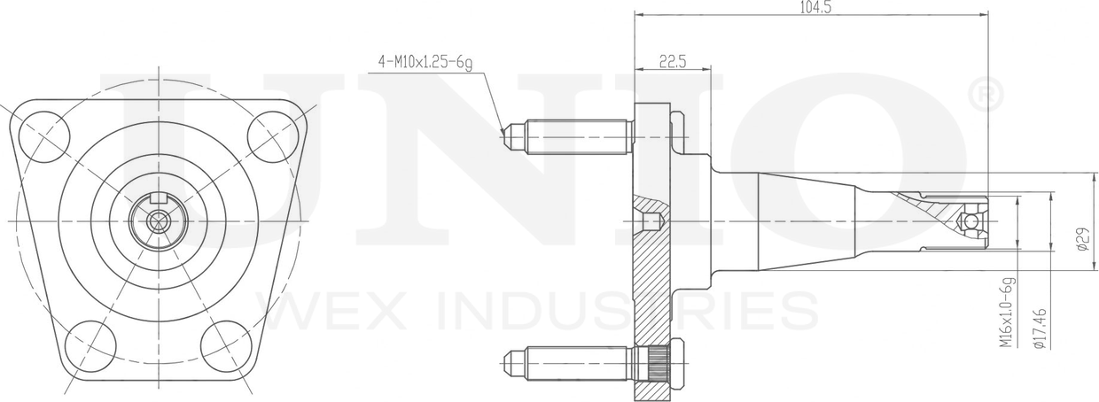 Ступица колеса (Unio). Артикул HUB-20062