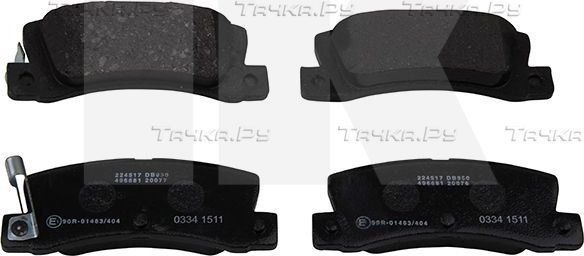 Тормозные колодки NK задние для Toyota Corolla E80 1983-1987. Артикул 224517