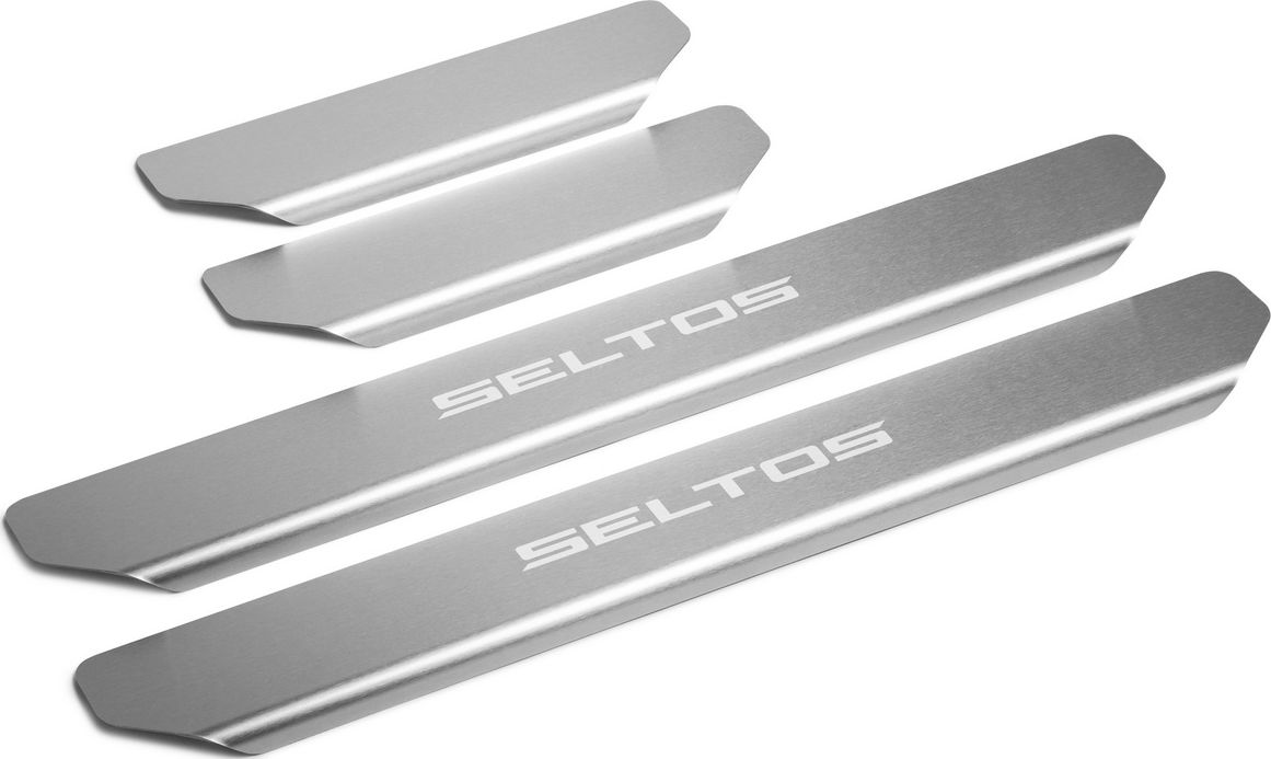 Накладки Rival на пороги (с надписью) для Kia Seltos 2020-2026. Артикул NP.2816.3