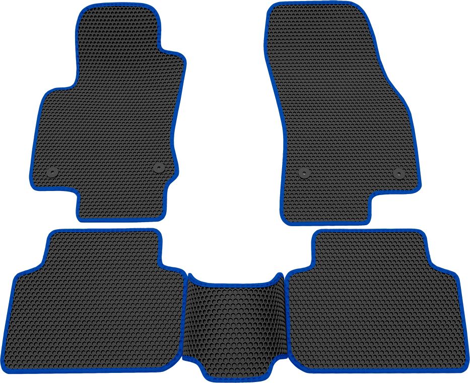 Коврики Rezkon EVA Соты резиновые для салона Volkswagen Tiguan II 2016-2026 Синий кант. Артикул 9135025203