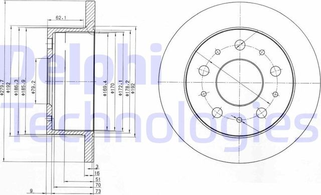 Тормозной диск Delphi. Артикул BG3923