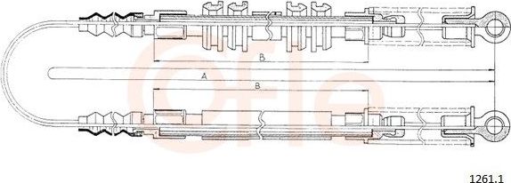 Трос ручника (тросик ручного тормоза) Cofle. Артикул 1261.1