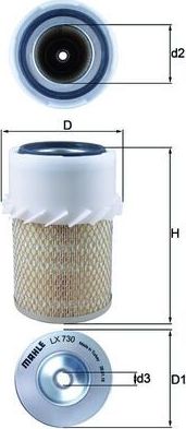 Воздушный фильтр Mahle. Артикул LX 730