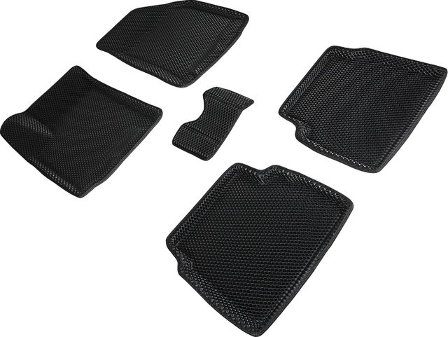 Коврики Seintex 3D EVA Ромб для салона Chevrolet Aveo I 2003-2011 ЧЕРНЫЕ. Артикул 95275
