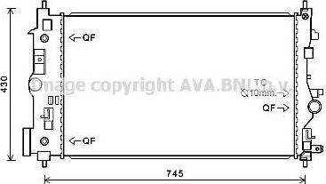 Радиатор охлаждения двигателя AVA. Артикул OL2546