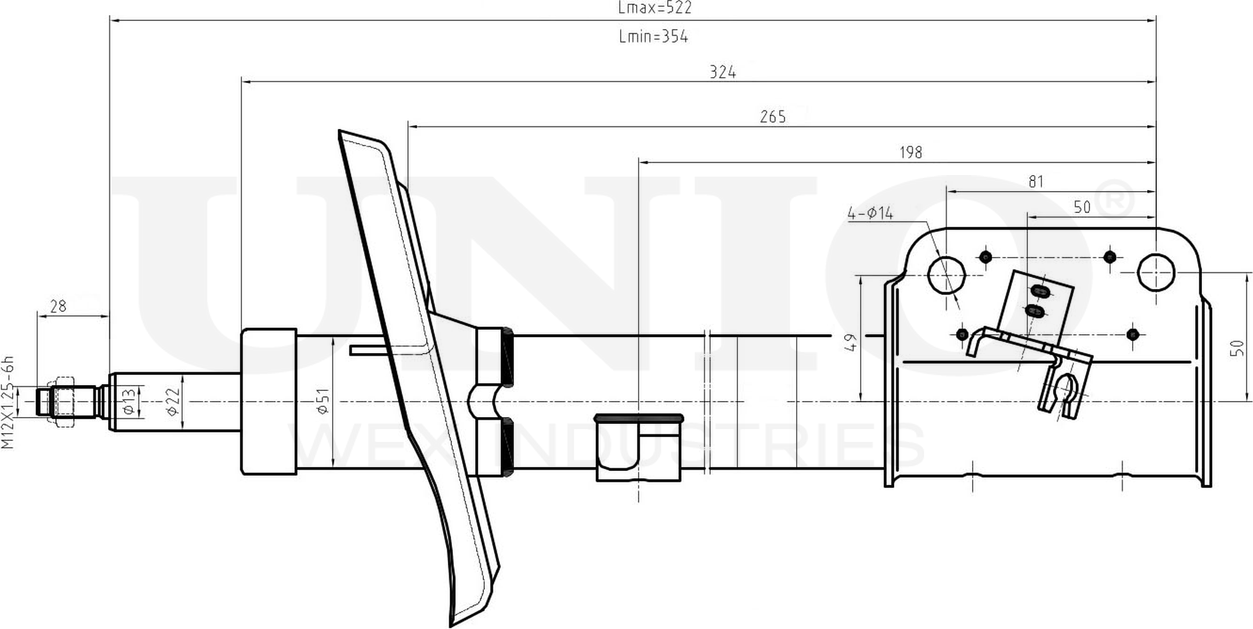 Амортизатор подвески (Unio). Артикул SAB-10617