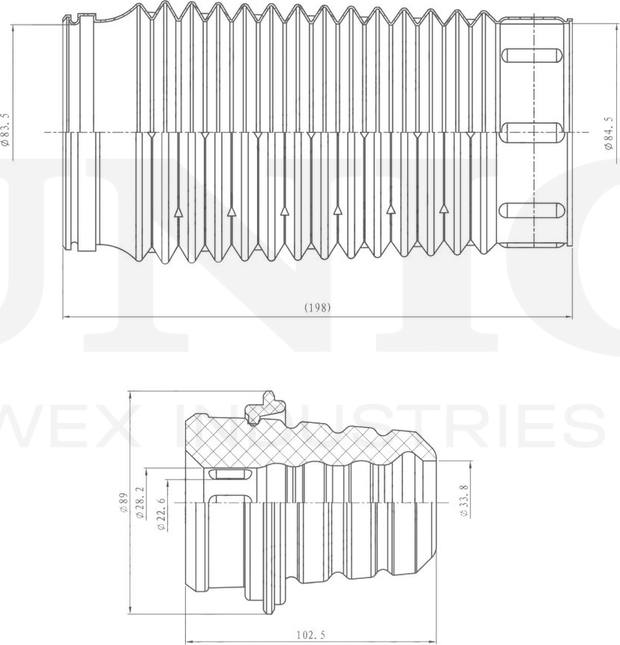 Отбойник и пыльник амортизатора, комплект (Unio). Артикул DUC-50066
