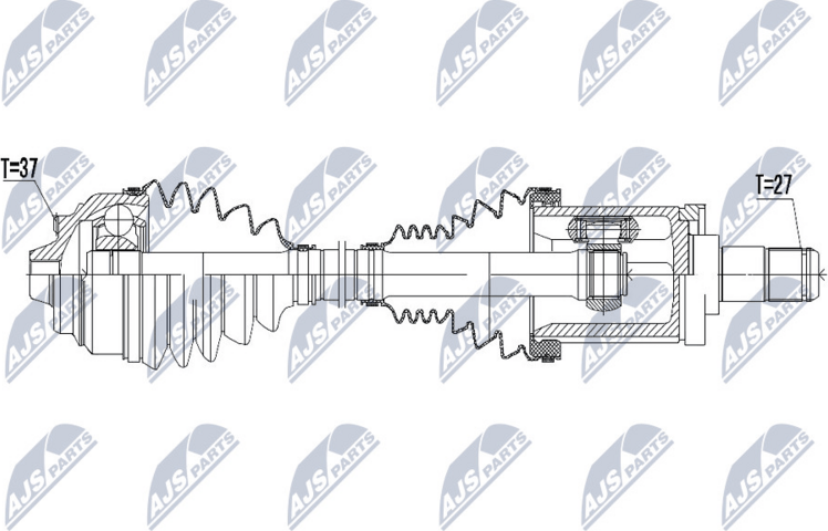 Полуось (привод в сборе, приводной вал) NTY задняя для BMW X6 II (F16) 2014-2019. Артикул NPW-BM-069