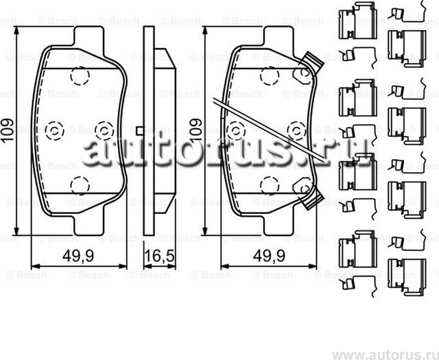 Колодки тормозные BOSCH 0986494933 ДИСКОВЫЕ КОЛОДКИ ЗАДНИЕ. Артикул 0986494933