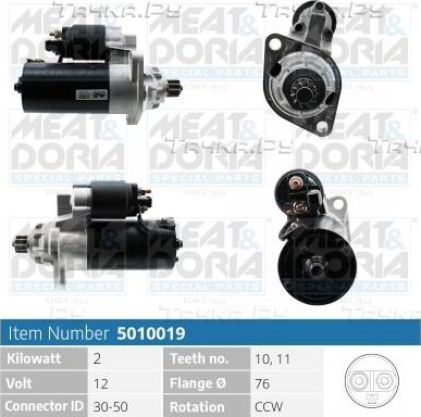 Стартер Meat & Doria для Volkswagen Polo IV 2003-2009. Артикул 5010019