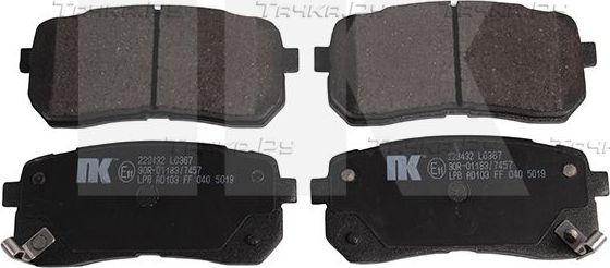 Тормозные колодки NK задние для Kia Sorento III Prime 2015-2026. Артикул 223432