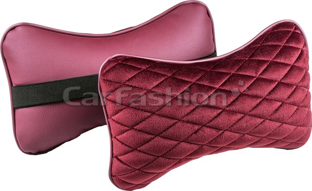 Подушка под шею CarFashion City ортопедическая, цвет Бордовый/Бордовый. Артикул 41306