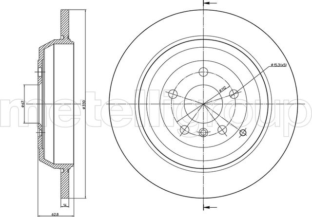 Тормозной диск Metelli. Артикул 23-1011C