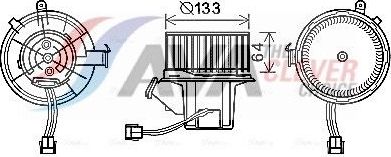 Вентилятор, мотор печки (отопителя) салона AVA. Артикул MS8630