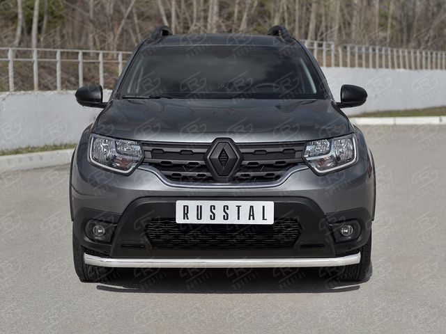 Защита RusStal переднего бампера d63 (секции) для Renault Duster II 2021-2026. Артикул RDZ-003802