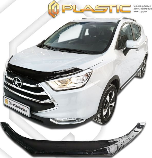 Дефлектор СА Пластик для капота (Classic черный) Jac S3 2016-2026. Артикул 2010010114343