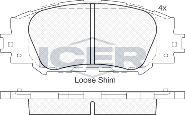 Тормозные колодки Icer передние для Toyota Corolla E170, E180 2013-2019. Артикул 182172