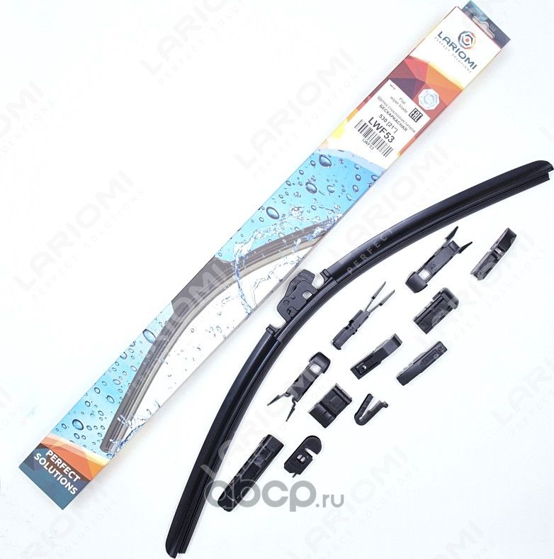 Щетка стеклоочистителя 530 мм LARIOMI (бескаркасная Multiadaper 10 в 1) 1 шт.. Артикул LWF53