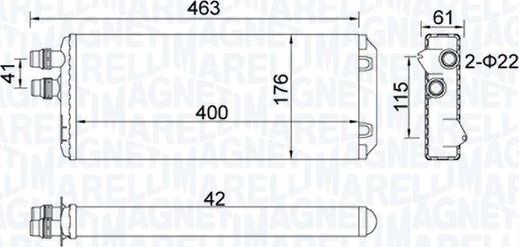 Радиатор отопителя (печки) Magneti Marelli. Артикул 350218325000