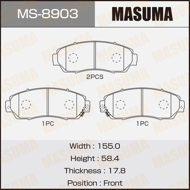Тормозные колодки Masuma. Артикул MS-8903