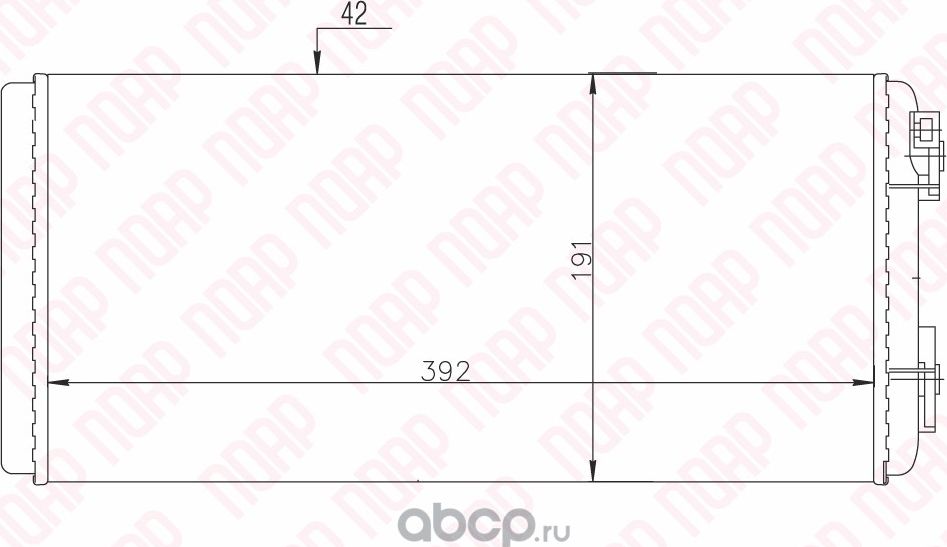 РАДИАТОР ОТОПИТЕЛЯ ПАЗ-3205 392х193 без патрубков под фланцы АВТО-РАДИАТОР (Поар). Артикул POAROT320520