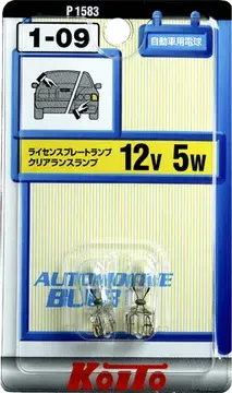 ЛАМПА АВТОМОБИЛЬНАЯ W5W 12V-5W (W2,1X9,5D) (БЛИСТЕР 2ШТ.) () (Koito). Артикул P1583