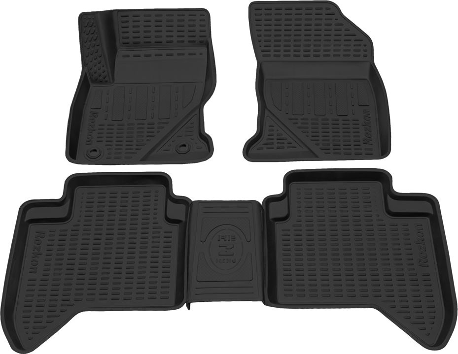 Коврики 3D полиуретановый Rezkon для салона Toyota Fortuner II 2017-2026. Артикул 0534045150