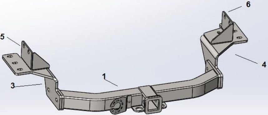 Фаркоп Bizon под американский квадрат для Toyota Fortuner II 2015-2026 с накладкой из нержавеющей стали. Артикул FA 0250-E(N)