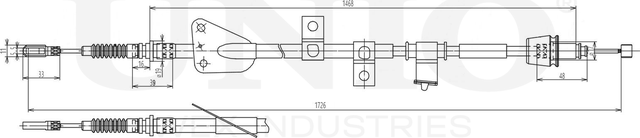 Трос ручного тормоза (Unio). Артикул CAB-60057