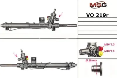 Рулевая рейка c ГУР восстановленная Volvo XC90 2002- VO219R (MSG). Артикул VO219R