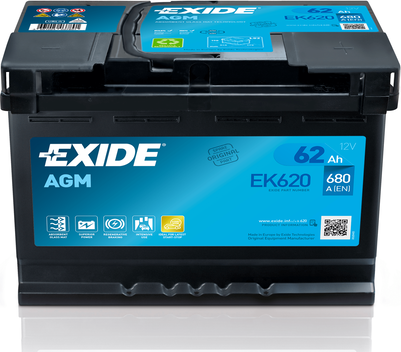 Аккумулятор Exide AGM. Артикул EK620