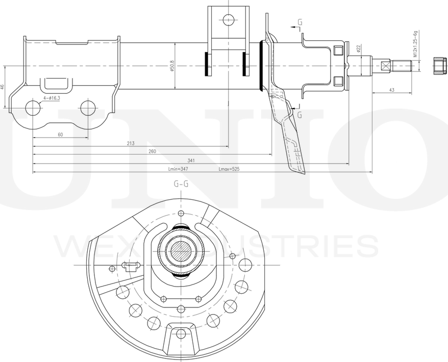 Амортизатор подвески (Unio). Артикул SAB-10340