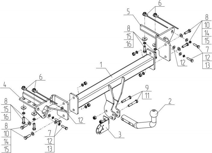 Фаркоп AvtoS для Subaru Forester V 2018-2026. Артикул SU 08